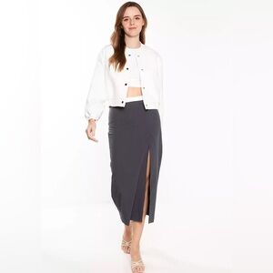 Zara Fitted Midi Skirt w/ High Slit – Minimalist Chic size small